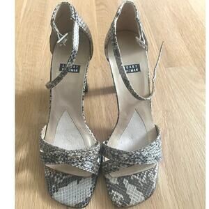 Stuart Weitzman Snakeskin Heels 5M Ankle Strap Leather Sole Spain Dressy‎ Chic